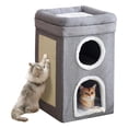 thumbnail image 1 of Cama para Gato 3 Niveles, Casa Condominio Almohadilla Rascadora con 2 Cojines Extraíbles, Cubo Plegable Escondite Plataforma Cueva para Gato Torre Casa para Gatito Interior Antideslizante, 1 of 7