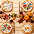 thumbnail image 4 of Turkey Thanksgiving Party Supplies Kit - Includes Autumn-Themed Disposable Dinnerware: Dinner & Dessert Plates, Napkins, Cups, Banner and Tablecloth for Thanksgiving Party Decorations, Serves 25, 4 of 7