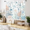 thumbnail image 2 of Coastal Curtains, Beach Theme Nautical Sea Turtle Starfish Seashell Seahorse Blackout Drapes for Bedroom Living Room Kids Room Bathroom Kitchen Window Treatments 2 Panel Sets, 55x39 Inch, 2 of 4