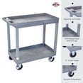 thumbnail image 2 of Luxor 18" x 32" Two Shelf Heavy Duty Tub Utility Cart - Gray, 2 of 4