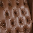 thumbnail image 3 of Amedou Contemporary Faux Leather Tufted Wingback Rocking Chair, Cognac Brown and Dark Brown, 3 of 9