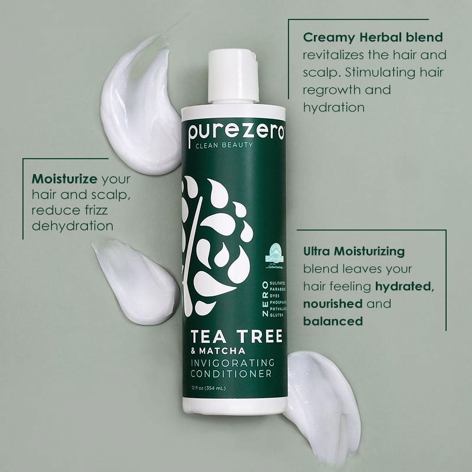 (4 pack) PUREZERO Tea Tree & Matcha Invigorating Conditioner, 12 oz