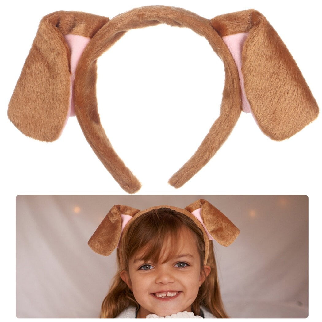 Dog Ear Headband, Soft Plush Headwear Adorable Puppy Ear Headband for