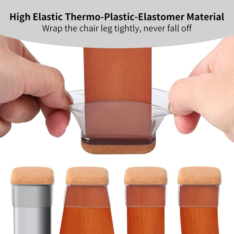 Ezprotekt Rectangle Furniture Leg Caps with Felt Floor Protectors - Main Image