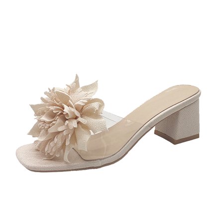 

Womens Sandals Sandals for Women Ladies Chunky Heel High Heel Fish Mouth Casual Bohemian Beach Shoes Slippers Women S Sandals Pu Beige 42