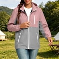 thumbnail image 6 of Lightweight Rain Jacket For Women Solid Color Thin Jacket Long-sleeved Hooded Sunscreen And Waterproof Outdoor Hiking Sports Drawstring Windbreaker Rain Jackets with Pockets, 6 of 9