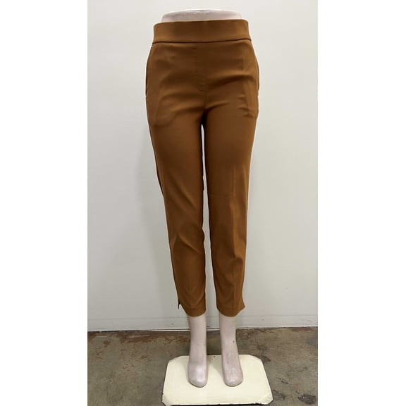 Counterparts Women's pull on  luxe stretch ankle length slim leg Pants with front pockets and slits on hem