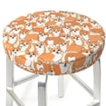 thumbnail image 3 of Haiem Corgi Animal Cushion Round Bar Chair Seat Cover Bar Chair Cushion Covers Elastic Washable Bar Chair Cover,Protects from Scratches and Stains-12 inch, 3 of 7