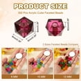 thumbnail image 2 of Uxcell 8mm Acrylic Cube Faceted Beads, 300 Pcs Square Diamond Beads for Jewelry Making, Purple, 2 of 6