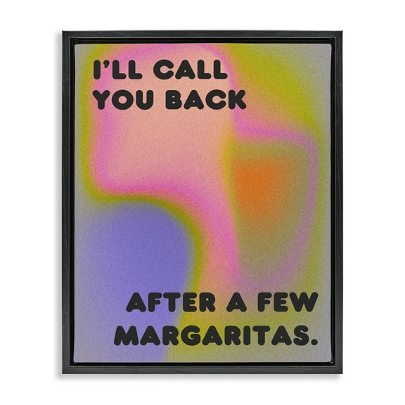 Stupell Industries Call You Back Phrase Text & Numbers Painting Black Floater Framed Canvas Art Print Wall Art, 17 x 21