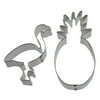 Cool In The Tropics Cookie Cutter Set - 2 Piece - 4 in Flamingo, 5 in Pineapple - Foose Cookie Cutters - US Tin Plated Steel HS0414