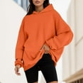 thumbnail image 2 of Womens Sweatshirt Hoodies Long Sleeve Womens Pullover Sweatshirts Baggy Hoodies Orange Crewneck Fall Jackets Workout Wear, 2 of 5