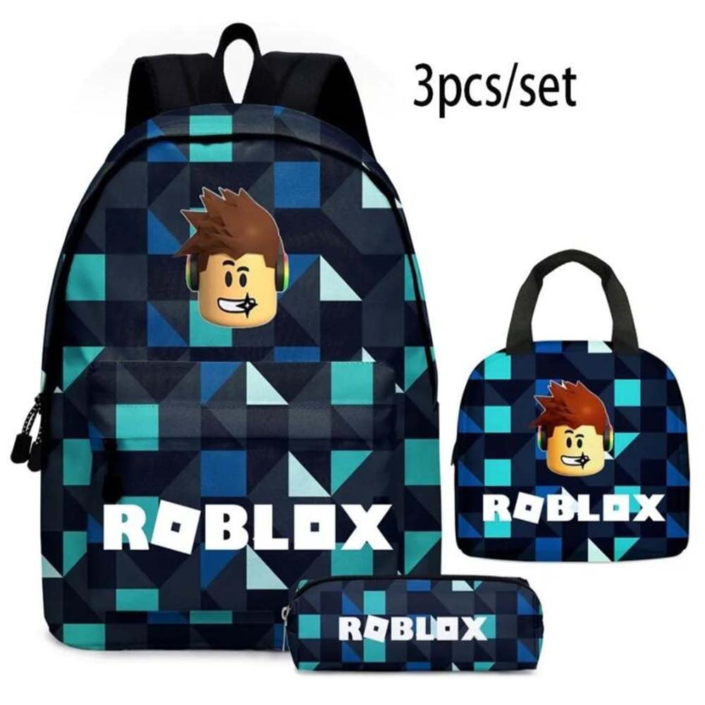 Roblox Canvas pencil case student's pen bag zipper Storage bag make up bag 
