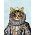 thumbnail image 2 of Fab Funky 12x14 Black Ornate Wood Framed with Double Matting Museum Art Print Titled - Cat Queen, 2 of 4