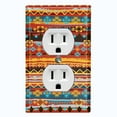 thumbnail image 1 of Metal Light Switch Plate Cover Ethnic Aztec Tribal Art Pattern Orange SFR058, 1 of 13