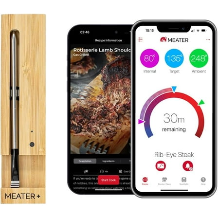 MEATER Plus: Smart Bluetooth Wireless Meat Thermometer | For BBQ, Grill, Oven, Smoker, Air Fryer | Delicious Recipes in App