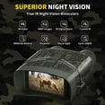 thumbnail image 3 of Night Vision Goggles, 4K Night Vision Binoculars, Built-in 4000mAh Rechargeable Battery, 3 Inch Display, Long Viewing Range, Free 32GB Card For Hiking Camping, 3 of 9