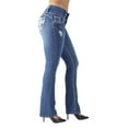 thumbnail image 4 of Fashion2Love Women's Juniors Butt Lift Mid Waist Ripped Distressed Boot Leg Jeans, 4 of 10