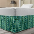 thumbnail image 1 of Chevron Bed Skirt, Vertical Borders with Zigzag Stripes Vintage Geometric Abstract, Elastic Bedskirt Dust Ruffle Wrap Around for Bedding Decor, 4 Sizes, Pale Green Sea Green, by Ambesonne, 1 of 2