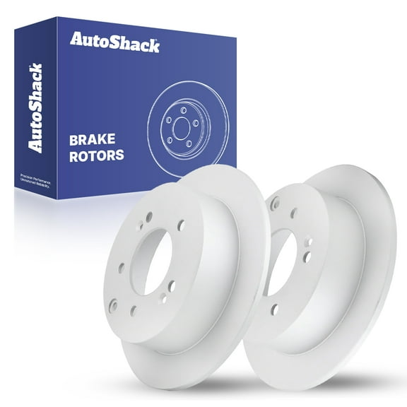 AutoShack Rear Solid Coated Brake Rotors 2-PC Set Replacement for 2010-2013 Kia Soul 2010-2013 Kia Forte ArmorStop 10.31" (262 mm)