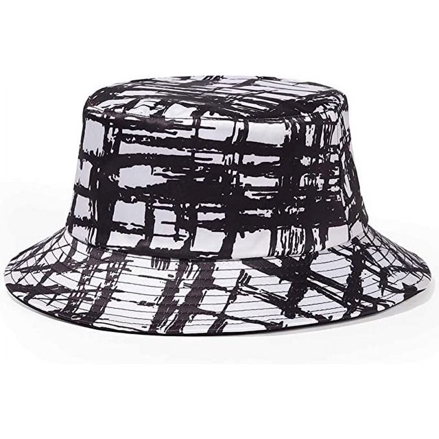 Sombrero de cubo para hombres y mujeres,Sombreros de sol impresos reversibles y plegables,Fis