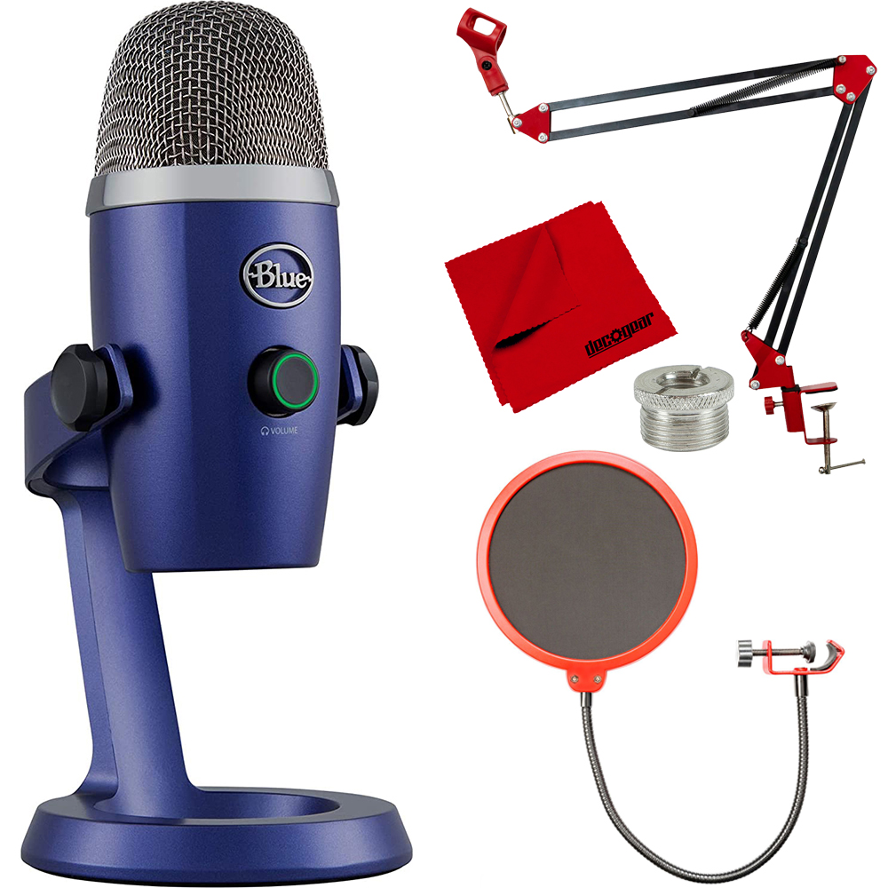 Blue 988000089 Yeti Nano USB Condenser Microphone Vivid Blue Bundle
