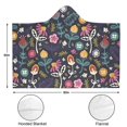 thumbnail image 3 of Wearable Blanket,Pioneer Flower Floral Print Pattern Hooded Wearable Sherpa Blanket for Adults & Teens,Winter Poncho Shawl Wrap Cape Thick Warm,60"x80", 3 of 5