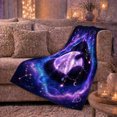 thumbnail image 6 of Celestial Cat Hugging Moon Galaxy Nebula Dreamy Mystic, Peaceful Pet Portrait Pattern, Warm Flannel Blanket for Living Room and Bedroom, Cat Lovers Just Because Gift, Pet Lover Home Decor, 6 of 9