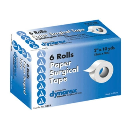 Dynarex Paper Surgical Tape Hypoallergenic 2 Inches x 10 Yards 60 Yards (6
