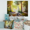 thumbnail image 2 of Designart ' Afternoon Light Through The Forest Trees ' Traditional Canvas Wall Art Print, 2 of 4