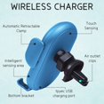 thumbnail image 3 of Smart Car Wireless Charger Phone Holder, Wireless Auto Sensing Cell Phone Car Chargers Holder Car Phone Holder Compatible for iPhone13/12 11/ Pro/XS/XR/ 8 Plus, Samsung S10 /S9 / Note10 / Note9, 3 of 16