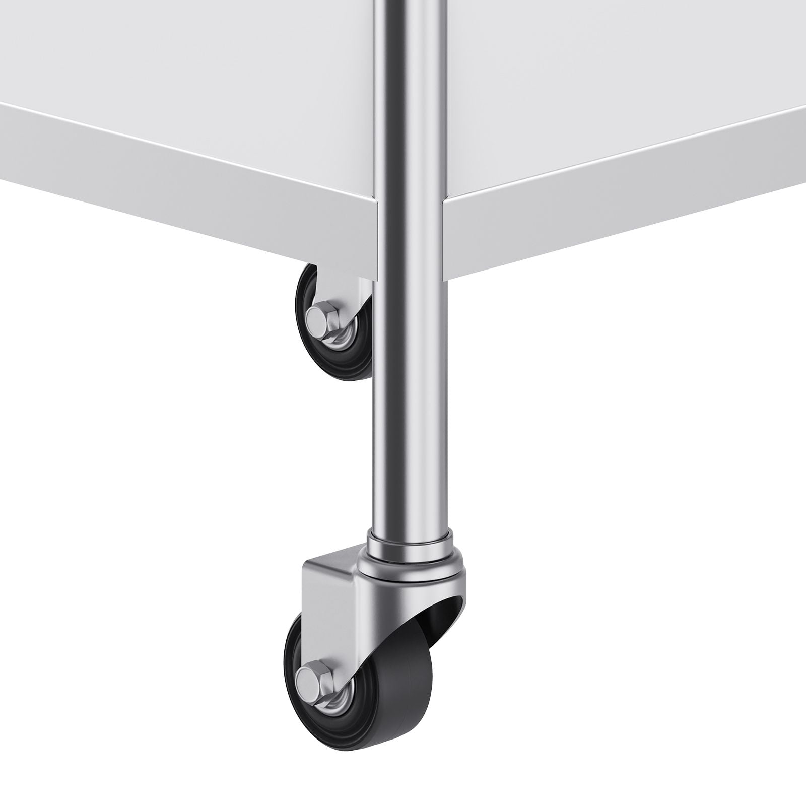 Dranite Stainless Work Table 30x36" - 4 Casters 3-Sided Backsplash Restaurant