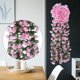 thumbnail image 3 of Flor artificial de plástico falso, planta colgante de vid, decoración de boda para el jardín del hogar (rosa), 3 of 8