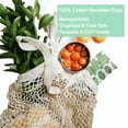 thumbnail image 2 of Reusable Produce Bags Cotton Mesh Grocery Bags,Washable Portable Vegetable Bag, 100% Cotton Mesh String Organizer Shopping Bag Handle Net Tote(3 Piece), 2 of 5