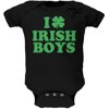 St. Patricks Day - I Shamrock Love Irish Boys Black Soft Baby One Piece