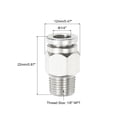 thumbnail image 2 of Uxcell Push to Connect Fitting, 304 Stainless Steel Male Straight 1/4" Tube OD x 1/8" NPT Thread  1 Pcs, 2 of 6