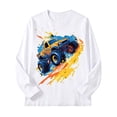 thumbnail image 5 of Linfrsh Boys Truck Pattern Sweatshirts Crewneck Long Sleeve Pullover Toddler Winter Warm Sweater Tops(White,11-12 Years), 5 of 5