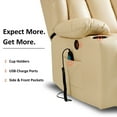 thumbnail image 3 of Fairyland Power Lift Chair for Elderly, Electric Recliner Sofa with One Motor, Heating Vibration Massage Function, Cup Holder, Beige, 3 of 7