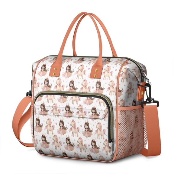 Princess Unicorn Pattern Womens Lunch Box for Work,Insulated Large Lunch Bag for Tween and Teen,Loncheras Para Mujer,Leakproof Adult Lunch Bag for Work,Beach,Travel,Picnic,Camping