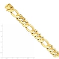 thumbnail image 2 of Primal Gold 14 Karat Yellow and White Gold 15.7mm Hand Fancy Heavy Figaro Link Bracelet, 2 of 2