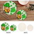 thumbnail image 4 of GZHJMY St. Patrick's Day Cute Leprechaun and Beer Trivet Pot Holder, Round Woven Potholders Set 2PCS-Braided - Coasters - Table Mats 192 for Kitchen Pans Bowl Teapot, 4 of 7