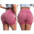 thumbnail image 7 of Seamless High Waist Yoga Shorts Womens Butt Lifting Workout Running Leggings Shorts for Daily Sports Wear Red M, 7 of 7