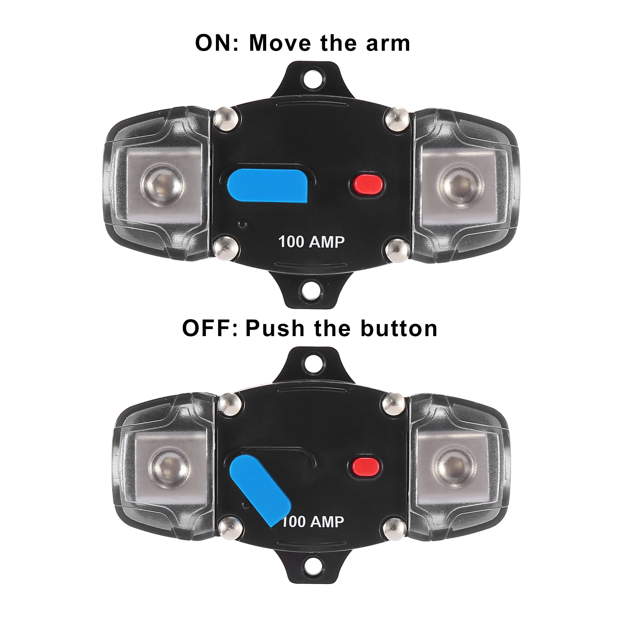 DC 12-24V 100 Amp Circuit Breaker Audio Inline Fuse Holder Protector with Waterproof Cover for Car Truck Boat RV