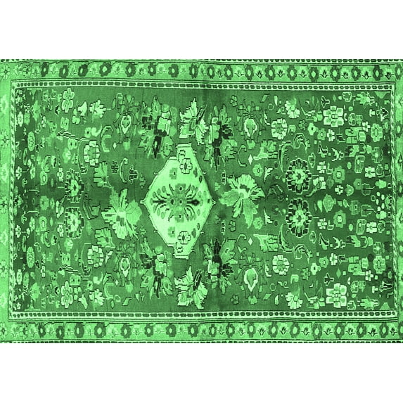 Ahgly Company Indoor Rectangle Animal Emerald Green Traditional Area Rugs, 7' x 10'