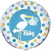 18" Foil Blue Stork Baby Shower Balloon