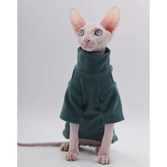Hairless Cat Clothes Soft Warm Cat Hoodie for Sphynx Cats,Devon Rex, Cornish,Peterbald