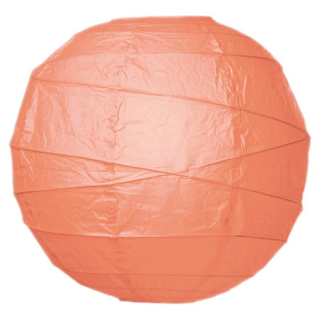 - Premium Paper Lantern Lamp Shade (10-Inch, Free-Style Ribbed, Peach)