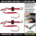 thumbnail image 2 of Snap-Loc SLTHS104CLR2 1 in. x 4 ft. S-Hook Loop Cam Strap with Hook & Loop Storage Fastener - Pack of 2, 2 of 5
