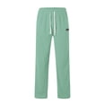thumbnail image 4 of Dmsael Boys Corduroy Casual Pants Fashion Loose Fit Wide Leg Pants Straight Sweatpants Elastic Waist Drawstring (Light Green,13-14 Years), 4 of 6