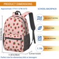 thumbnail image 3 of Strawberry Pink Pattern 17" School Backpacks for Teens,Waterproof Oxford Fabric,S-Shape Padded Straps for School,Travel,Hiking,Camping, 3 of 6